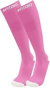 Wide Calf Plus Size Knee High 15 20mmhg Sports Compression Socks Size 2xl 3xl Pink White Sports Compression Socks Compression Socks Calves