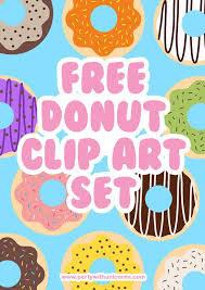 Yummy Donut Clip Art Set Free Download Clip Art Freebies Clip Art Donut Coloring Page
