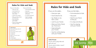 Gamekeeper's hide or hunting hide or hunting blind, a structure to hide in when viewing or hunting wildlife. Hide And Seek Rules And Social Scripts Teacher Made