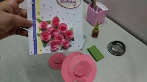 Cut along the curved lines. Easy Quick Paper Rose Flower Greeting Card Youtube