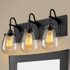 Industrial style embraces everything you'd find in a factory and more; Ashley Vanity Light 3 Light Vanity Light Shade Bathroom Lighting Design Industrial Vanity Light Fixture