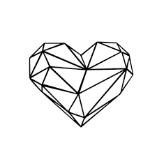 Stickers Coeur Cubique Love Dessin Geometrique Dessin Coeur Dessin De Coeur