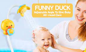 Best sink insert baby bath. Amazon Com Wishtime Baby Bath Shower Head Toy Electric Duck Bathtub Water Spray Toy Water Games Adjustable Sprinkler Two Spraying Modes Birthday Gifts For Infants Toddlers 18 Months Toys Games