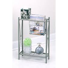 Double toilet paper holder with shelf brushed nickel, aplusee sus 304 stainless steel contemporary tissue roll holder mobile phone storage rack… 4.6 out of 5 stars 37 $33.20 $ 33. Cross Style Magazine Rack With Shelves Satin Nickel Walmart Com Walmart Com