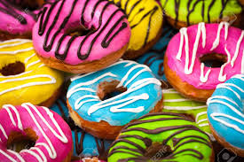 Download Many Colorful Donuts Background Of Different Color Cakes Stock Photo Picture And Royalty Free Image Image 107140744