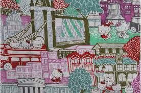 Liberty Tana Lawn Hello Kitty Printed In Japan Capital Hello Kitty Magenta Pink Purple Prints Hello Kitty Liberty