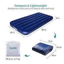 Amazon Com Sable Camping Air Mattress Inflatable Airbed Blow Up Bed For Guest Car Tent Camping Hiking Backpacking With Stor Car Tent Blow Up Beds Bag Storage