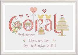 See more ideas about wedding cross stitch, cross stitch, cross stitch patterns. Ruby Wedding Anniversary Cross Stitch Kit