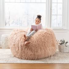 Bean bag furry cover lounger sofa size chair home living room beanbags pouf seat. Lachlan Glam 5 Foot Faux Fur Bean Bag Chair By Christopher Knight Home On Sale Overstock 18289409