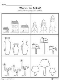 Which Is The Tallest Item Measurement Kindergarten Kindergarten Worksheets Printable Measurement Worksheets