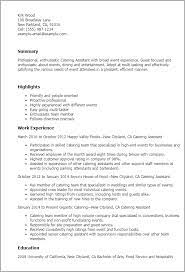 1 Catering Assistant Resume Templates Try Them Now Myperfectresume