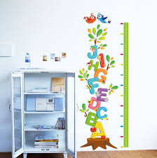 Letters Tree Birds Childrens Height Chart Wall Stickers