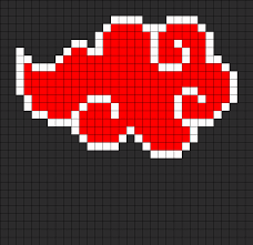 Akatsuki Cloud Anime Pixel Art Pixel Art Pattern Minecraft Pixel Art