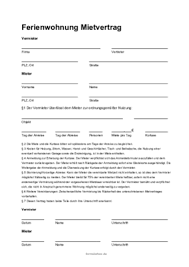 Pdf kostenlos als download ohne registrierung aktuell sofort verwendbar! Mietvertrag Ferienwohnung Word Word Vorlage Zum Herunterladen