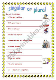 These words are plural, so they take a plural verb: Singular Or Plural Verb To Be Esl Worksheet By Degulasepa