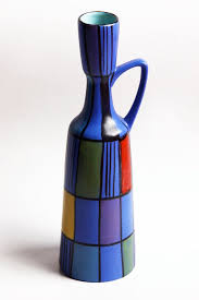 Vintage Tall Rare Bodo Mans Vase Reims Bay 1960 Etsy Modern Pottery Pottery World Colorful Pottery