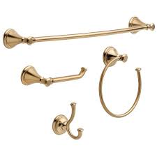 No longer are we stuck with the boring, old polished brass! Delta Cassidy 4 Piece Bath Hardware Set In Champagne Bronze Css63 Cz K4 The Home Depot