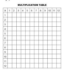They include every single subject matter on a sunny day, from addition and subtraction, to likelihood and statistics,… Free Printable Multiplication Table Chart 1 To 12 Pdf