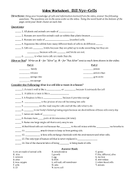 , , , type, status, structure and function of ribosome. Bill Nye Cells Worksheet Answers Ivuyteq