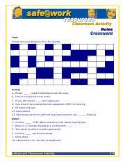 Noisecrossword Classroom Activity Noise Crossword Task Follow The Clues Below To Fill In The Blanks 1 2 3 4 5 6 7 8 9 10 11 12 Across 4 Power Used Course Hero