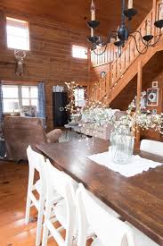 Decorating With French Blue Creative Cain Cabin Log Home Kitchens Log Cabin Decor Log Cabin Interior