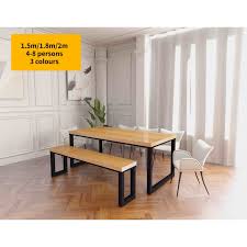 Rustic Industrial Dining Table Metal Legs Chunky Wooden Industrial Style Quirky Kitchen Table Desk Counter