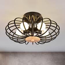 Maybe you would like to learn more about one of these? Metal Round Semi Flush Mount Light Farmhouse Style 3 5 Lights Black White Ceiling Light Fixture With Fan Design Beautifulhalo Com