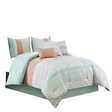 It is available in a variety of sizes. Get The Chezmoi Collection Laura 7 Piece Coral Mint Geometric Embroidered Pleated Striped Comforter Set King From Amazon Now Accuweather Shop