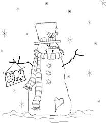 Snowman Coloring Pages Let It Snow Snowman Coloring Pages Christmas Embroidery Digital Stamps