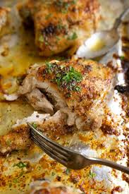 Photo of easy baked chicken thighs by kaleng. Baked Chicken Thighs How To Bake Chicken Thighs The Forked Spoon