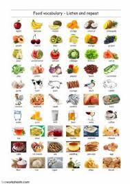 Food And Drinks Language English Grade Level Elementary School Subject English As A Second Lang English As A Second Language School Subjects Food Vocabulary