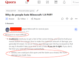 Enjoy pvp to the fullest on these mc servers! Minecraft Pro Explains Why 1 9 Pvp Is Hated Quora Is Very Accurate I Should Use It More Often Competitiveminecraft