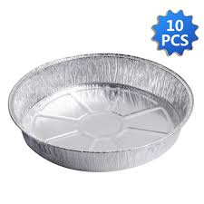 10pcs Baking Pan Disposable Tableware Round Aluminum Foil Roasting Pans Disposable Tin Paper Pizza Pan Kitchen Baking Tools Aluminum Foil Pans Kitchen Wall Art Biodegradable Products