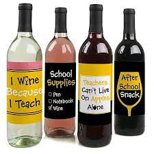 16 Hilarious Teacher Wine Glasses You Can Find On Amazon Wine Teacher Best Teacher Gifts Bottle Labels Stickers