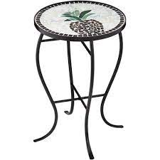 Maybe you would like to learn more about one of these? Teal Island Designs Beige Pineapple Mosaic Round Outdoor Accent Table Target