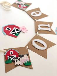 Barnyard One Banner 1st Birthday Banner Farm Animals One Banner One Highchair Banner Photo Prop Banner Rustic One Banner Farm Animals Birthday Party Barnyard Birthday Party Farm Themed Birthday Party