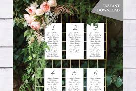 Calligraphy Wedding Seating Cards Template Unique Seating