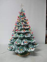 This 12 70s ceramic tree is an unusual mold and is in as is condition, though all the little plastic lights are included. 26 Vintage Ceramic Christmas Tree Holland Mold W Lights Snow Glitter Ebay Vintage Ceramic Christmas Tree Ceramic Christmas Trees Retro Christmas Decorations