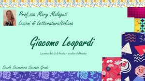 Leopardi La Sera Del Di Di Festa Analisi Del Testo Video Lezione Youtube