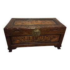 Made of solid camphor wood that is used like cedar for storage of clothing. Antique Chinese Camphor Wood Chest Wood Chest Blanket Chest China Display