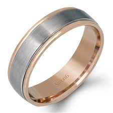 White and rose gold mens wedding band. Simon G Plain 18k White Gold Mens Wedding Bands Designer Engagement Rings Fine Jewelry Arthur S Jewelers