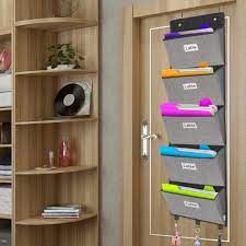 Maybe you would like to learn more about one of these? Buy Over The Door File Organizer Wall Mounted Hanging File Folder Holder Mail Organizers Home Office Supplies Storage Pocket Chart For Paper Magazine Notebooks Planners 5 Large Pockets Grey Online In Turkey B071kbdnzm