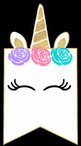free printable unicorn decorations party banner paper trail design