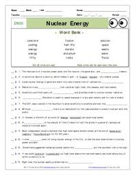 An Eyes Of Nye Nuclear Energy En05 Worksheet Ans Sheet And Two Quizzes Nuclear Energy Special Needs Students Word Bank