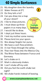 40 Simple Sentences Examples 40 Example Of Simple Sentence Example Sentences In 2020 Simple Sentences Sentence Examples Example Of Simple Sentence