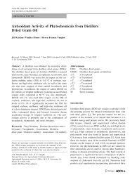 Hours may change under current circumstances Pdf Antioxidant Activity Of Phytochemicals From Distillers Dried Grain Oil