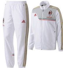 Ac Milan Presentation Tracksuit 2013 2014 White Soccer Box Roupas