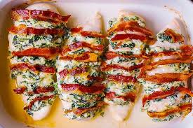 Hasselback Chicken With Bacon Cream Cheese And Spinach Julia S Album