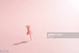 Close Up Of Pink Thumbtack On Pink Colored Background Color Pink Background