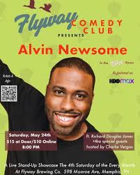 Flyway Comedy Club is back with another killer night of laughs! 🍻 Join us  Saturday, May 24 at 8 p.m. for an unforgettable stand-up showcase featuring  the one and only Alvin Newsome —